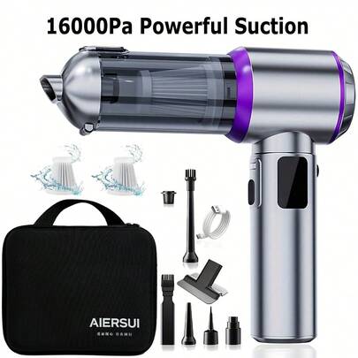 SUITU 车载吸尘器 | 便携式无线手持吸尘器 | 强劲迷你吸尘器 | 干湿两用吸尘器 | 家用清洁吸尘器 | 配备11.1V 2000mAh锂离子电池 | 适用于家庭和办公室清洁。轻巧设计，机身小巧