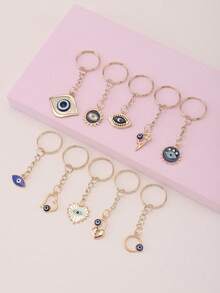 10pcs Devil Eye Keychain Pendant, Suitable For Party Favors, Holiday, Back To School S Car Accessories Bag Charm Christmas Gift Ideas - Multicolor - View 10