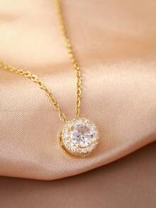 Hihho 1 chiếc vòng cổ xương đòn đính đá Zirconia dành cho nữ, hình trái tim, thanh lịch, đa năng, thích hợp để đeo hàng ngày, món quà tặng ngày lễ tình nhân tuyệt vời nhất - Vàng - Xem 11
