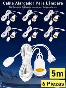 Zócalo de luz colgante 5 M con cable de alimentación Con enchufe interruptor Zócalo de lámpara E27 Cable de luz - Tipo de Enchufe A USA (110-127V) - Ver 15