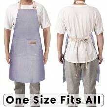 2 Pack Adjustable Bib Apron With 2 Pockets Chef CooFKing Kitchen Restaurant Aprons For Women Men,Blue/FFBlackssstripes - Blue/FBlacksstripes - View 7