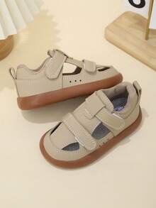 Toddler Boys/Girls Closed Toe Sandals, Infant Soft Bottom Anti-Slip Prewalker Shoes - Khaki - View 4