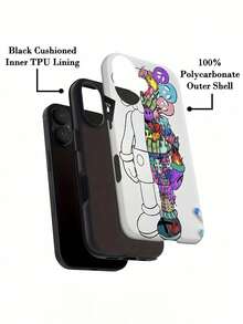 Estuche para teléfono con arte de personajes de dibujos animados coloridos Compatible con estuches para teléfonos   17  16 Pro Max  15 Pro Max  13 y  12 Hecho de material TPU a prueba de caídas, resistente al desgaste y cómodo de sostener Un gran regalo para familiares, amigos, seres queridos, novios / novias y para Navidad y Año Nuevo - Blanco - Ver 6