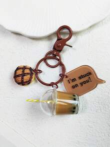 男士休闲珍珠奶茶杯，心形糖果，迷你小熊装饰，多功能包包挂饰钥匙扣，圣诞礼物，车饰，送给老师、朋友、姐妹的礼物创意 - 彩色 - 查看 8