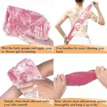 1-10条双层抽绳浴巾，男女通用沐浴擦洗巾，强力去角质和去污毛巾，适用于桑拿和浴室。 - 查看 4