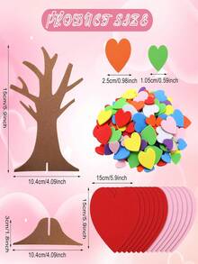 212件套 3D爱心树毛毡贴纸手工套装 DIY情人节毛毡心形树自粘式家庭活动艺术项目 婚礼 情人节 母亲节（多色） - 彩色 - 查看 6