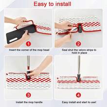 Microfiber Dust Mop Set For Floor Cleaning, Flat Mop For Wet &Amp; Dry To Clean Washable Flip Mops Pad For Ocedar Hardwood Floor 'N More 3-Action Mop, Adjustable 58" Mops Handle &Amp; 2 Reusable Refill &Amp; Base - 紅灰色 Promist Max 拖把 - 查看 7