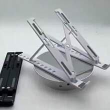 Soporte para portátil, de horquilla única plegable y altura ajustable, almohadilla de refrigeración para escritorio, soporte portátil para tableta, adecuado para todos los portátiles, material ABS con 10 niveles de ajuste, caja de almacenamiento para escritorio, accesorio de espacio de trabajo, diseño plegable, soporte compacto, base de alta calidad, soporte para tableta, estudiantes, trabajadores de oficina - Multicolor - Ver 3