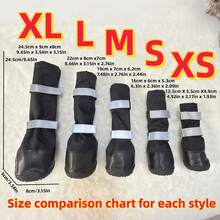 4pcs/Set All-Season Pet Dog Shoes, [Material]: Raincoat Fabric + Rubber Sole + Reflective Strap & Hook And Loop, Outdoor Walking Waterproof Anti-Slip Warm High-Top Double Strap Elastic Shoes For Small/Medium/Large Dogs, Pet Training Supplies, Suitable For Christmas, Valentine's Day, Eid, Easter, New Year Birthday Gifts - Black - View 16