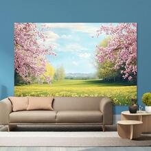 2Dfalt，1件装春日樱花草甸图案，为周年纪念、毕业典礼或特殊活动营造梦幻氛围！经久耐用，更添精致格调。 - 1件 - 查看 6