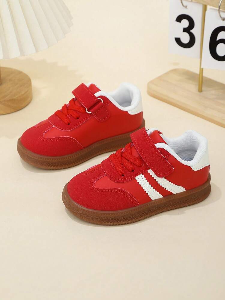 1 Pair Children's Soft Bottom Breathable Non-Slip Sports Shoes, Casual Low-Top Sports Shoes, Baby Toddler Shoes, Suitable For Boys/Girls Outdoor Running Shoes - Red - View 2