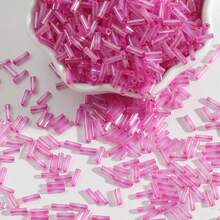 700颗玻璃管珠，14种颜色，2x7mm玻璃管珠，透明管状米珠，管状隔珠，适用于耳环、手链、项链和其他珠宝DIY工艺品。 - 2x7mm-700pcs - 查看 18