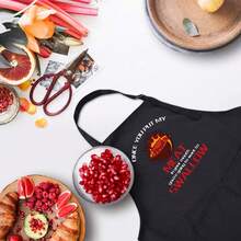 ZOORON Funny Black Chef Aprons For Men Adjustable BBQ Grill Kitchen CooFKing Aprons With Pockets, Grill Accessories,OnceYouPutMyMeatinYourMouth - 一旦你把我的肉放進你的嘴裡 - 查看 3
