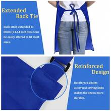 4 Pack Chef Apron, Adjustable Apron With 2 Pockets, Unisex Personalised Apron For CooFKing, Kitchen, Restaurant,Blue - Blue - 查看 5