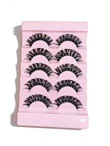 5 أزواج رموش صناعية سميكة 5D، طبيعية مجعدة DD وفضفاضة بشكل عين القطة، رموش صناعية من الفرو الصناعي، رموش كرتونية فضفاضة، أدوات مكياج