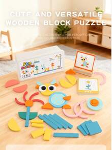 Children's Intellectual Creativity, Geometric Shape Matching Puzzle Toys, Circular Shape Matching Fun Puzzle Early Education Toys - Multicolor - View 2