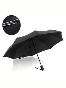 Personalized Automatic Umbrella With Name/Letter, 8-Rib Folding Umbrella, Customizable Logo, One-Button Operation, Portable Travel Umbrella, Black Canopy, Gold Letter, Luxury Version, Travel Essential, Sun And Rain Dual-Use, Full Automatic UV Protection, Thickened Canopy, Unisex, Windproof Compact Folding Umbrella - Multicolor - View 7