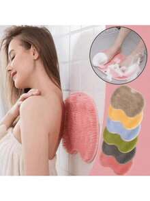 1pc Pink Foot Massage Brush; Bathroom Cleaning Brush; Anti-Slip Bath Brush Home Bathroom Foot Scrubber, Anti-Slip Foot Wash With Suction Cups, Bathroom Gadgets - Multicolor - View 3