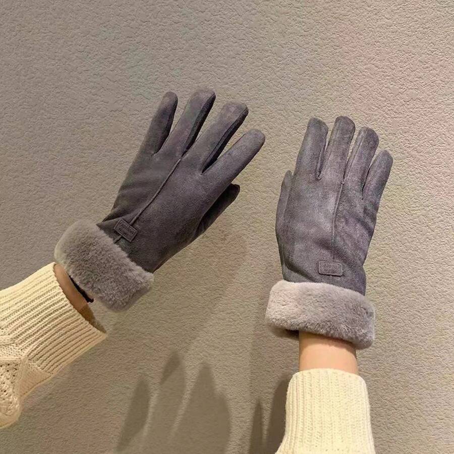 Gants de cyclisme - doublure en polaire grise - Voir 1