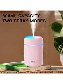 300毫升迷你加湿器，USB精油香薰机，带彩色氛围灯，缺水自动断电，适用于卧室、客厅、办公室、汽车等场所。 - 彩色 - 查看 17