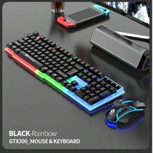 USB 浮动机械键盘和鼠标套装，有线键盘，触感舒适，适合游戏和办公使用 - 彩色 - 查看 10