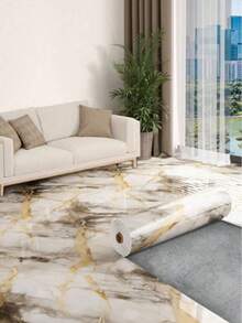 1 Roll Self-Adhesive Waterproof Bathroom Wall Sticker - Marble Texture, Removable And Reusable, Suitable For Shower, Toilet, Sink - Easy To Clean And Washable, Bathroom Decor, Bathroom Accessories - Multicolor - View 5