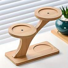 1pc Multifunctional Bamboo Plant Stand, Suitable For Succulents And Potted Plants, Great For Home, Office Or Balcony Decor, Perfect Gift For Gardening Enthusiasts, Plant Rack - Multicolor - View 5