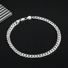 OCHCOH 925 Sterling Silver Cuban Link Chain Bracelet 3mm 5mm 8mm Silver Bracelet For Men Women 6.5 7 7.5 8 8.5 9 Inches,9.0Inch,5mmSilverCubanBracelet - 5毫米銀手鍊 - 查看 7