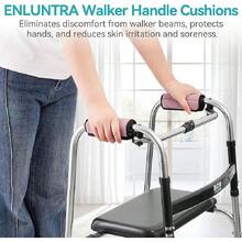 Soft Padded Grip Covers For Folding Wheelchair, Walker, Cane Handles, Mobility Aids (Gray Pink) - GreyishPink - View 3