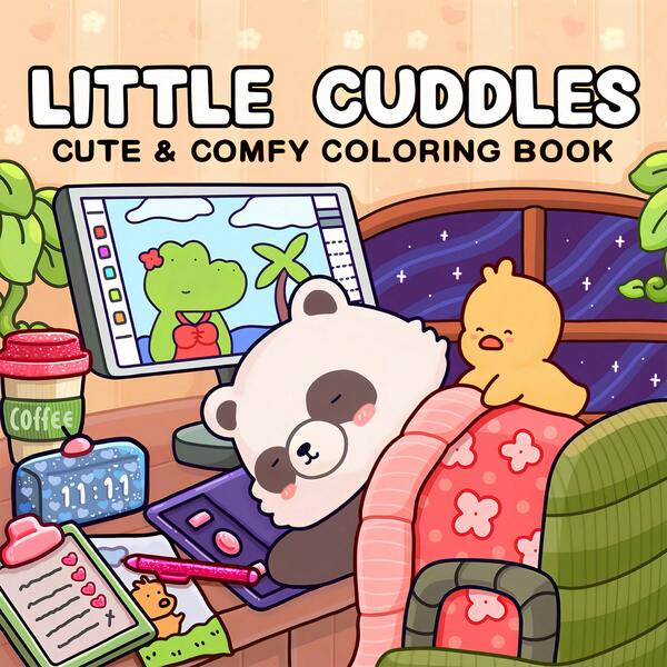 Little Cuddles: Coloring Book For Adults And Teens Featuring Cute Animal Friends For Relaxation (Cozy & Cute Coloring)