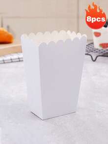 3pcs Striped Paper Popcorn Boxes, Blue, Pink, White - Suitable For Party Favors, Valentine's Day Party, Home Decor, Home Gifts - Multicolor - View 19