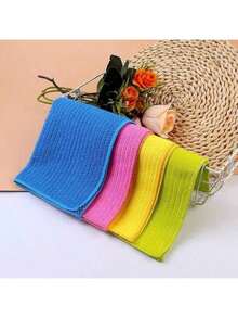 1/5 piezas Paño de limpieza de fibra ultra fina - Altamente absorbente, multiusos, colores vibrantes, limpieza de vidrio multifuncional, toalla absorbente de agua, paño de cocina antiadherente para aceite - Multicolor - Ver 5