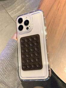 1pc Silicone Phone Holder, Suction Cup Phone Stand, Hands-Free Phone Grip, Ring Holder, Compatible With IPhone And Android Phones, Applicable To Smooth Glass Phone Backs, Not Suitable For Rough Matte Phone Backs. White + Black + Pink + Transparent + Rose Red, Easter Parade Spring Festival - Multicolor 2 - View 2