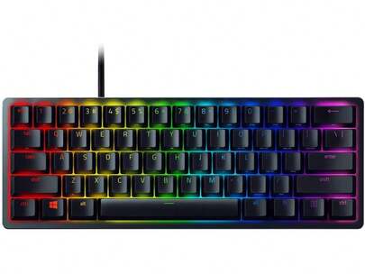 Razer Huntsman Mini 60% Gaming Keyboard - Clicky Optical Switches, Chroma RGB Lighting, PBT Keycaps, Onboard Memory - Black