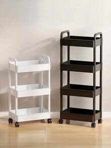 Multi-Tier Rolling Storage Cart - Compact Design Saves Space, Sturdy Plastic Structure, Suitable For Kitchen, Bathroom, Bedroom, Office, Warehouse, Garage - Easy Assembly, Multi-Functional Multi-Tier Shelving, Home Storage Rack - Car Storage Rack/Black - View 5