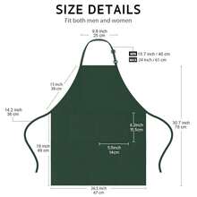 4 Pack Chef Apron, Waterproof Apron, Adjustable Apron With 2 Pockets For Men Women, Apron For CooFKing BaFKing Restaurant(Green),Green - Màu xanh lá - Xem 5
