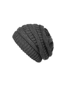 1pc Women's Warm, Soft, Stretchy Knit Skull Ski Cap, Chunky Slouchy Beanie For Daily Life And Outdoor Use - Double Layer - Satin Lining - View 4