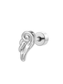 1pc Skin-Friendly Hypoallergenic Titanium Steel Angel Wing Design Unisex Screw Ear Bone Piercing Earring - Angel Wing Ear Bone Nail - View 6
