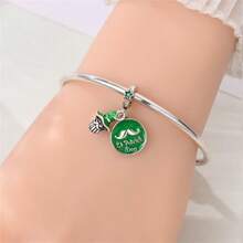 Mặt dây chuyền hình bùa hộ mệnh đá quý xanh hoạt hình mạ bạc bán chạy nhất, phù hợp để tự làm vòng tay, món quà trang sức thời trang dành cho nữ nhân dịp sinh nhật. - Nhiều màu - Xem 5