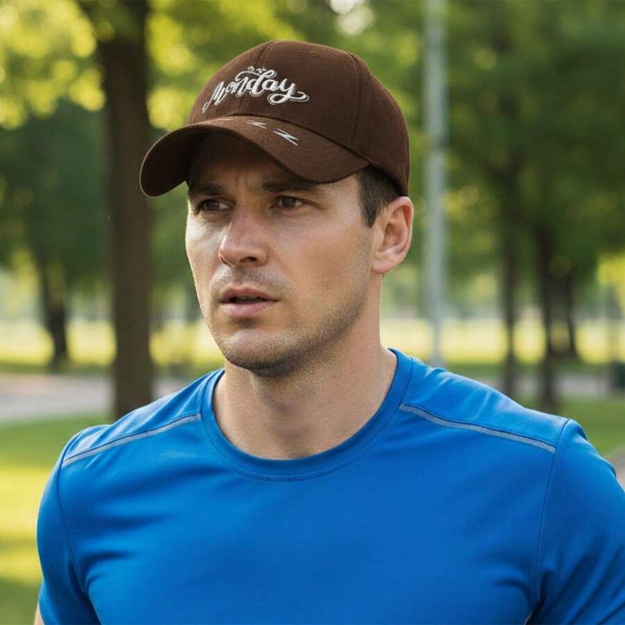Baseball Cap For Women Men Casual Letters Embroidery Breathable Outdoor Adjustable Trucker Hat - Coffee Brown - View 1