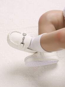 0-1 Year Old Infant PU Slip-On Soft Bottom Casual Flat Shoes, Spring/Autumn - White - View 6