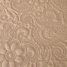 3 PiecesPolyester Peris Embossed Bedspread Set, [2 Pillow Shams, No Pillow Inserts], Stain-Resistant, Suitable For Living Room, Bedroom, Hotel - Camel - View 7