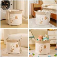 INough Cestas de Almacenamiento de Juguetes, Cesto de Ropa de Algodón de Cuerda para Juguetes de Perro, Cesto de Ropa para Niños, Cestas Regalo la Decoración de la Habitación de los Niños(Large Giraffe) - Multicolor - Ver 6