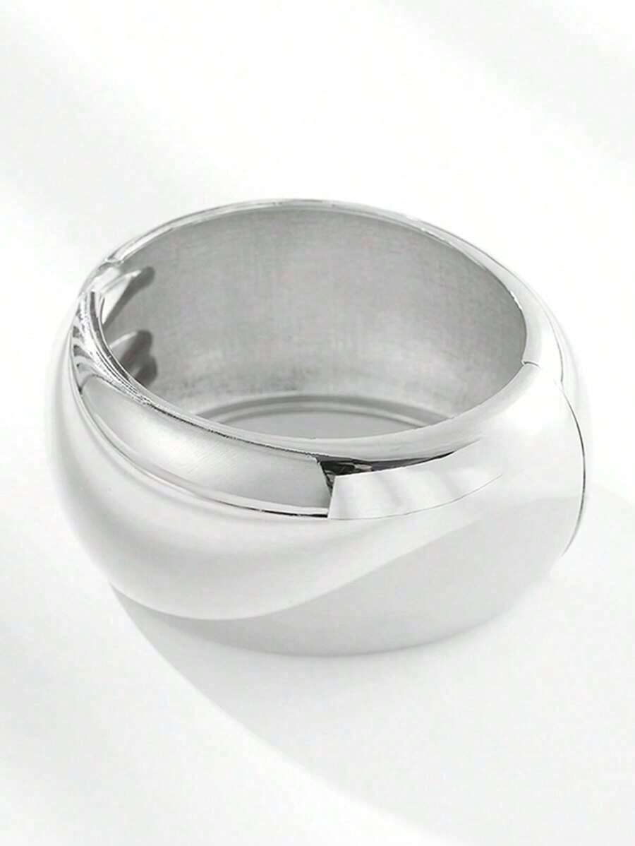 1pc Minimalist Smooth Finish Bangle Bracelet, Fashionable European & American Style - Vàng vàng - Xem 1