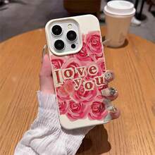 1pc TPU Material Romantic Rose Graphic Phone Case Compatible With IPhone 17 Pro Max/17/16 Pro Max/15/13/12/11, S20 FE/A15/S24/A55, Redmi Note 11/Note 12/Note 13 Pro, Full Coverage Anti-Drop Soft Protective Cover - White - View 4