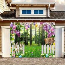 1 pieza Fondo de fotografía de Pascua, adecuado para decoración de primavera, tamaño: 230 X 180 cm o 90.55 X 70.86 pulgadas - Multicolor - Ver 5