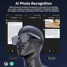 AI Smart Glasses With Camera & AI Assistant (ChatGPT/Doubao) - Real-Time Translation & Object Recognition Glasses, 8MP 4K Recording, /WiFi, TR90 Ultra-Light Design, 8Hrs Battery, Compatible With IOS/Android For For Men/Women, Gift - Black - View 6