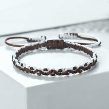 1条优雅编织手链 双色编织手工水波纹手链 时尚百搭旅行饰品 - 編織線 - 查看 2