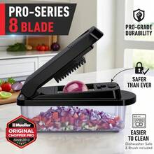 Mueller Pro-Series 10-In-1, 8 Blade Vegetable Chopper, Mandoline Slicer, Onion Mincer, Cutter, Dicer, Veggie Chopper With Container, Kitchen Essentials & Gadgets, House Warming Gifts New Home, Black - 黑色 - 查看 3