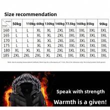 Men's Mid-Length Quilted Jacket With Detachable Fleece Lining - Hooded Thickened Slim-Fit Comfortable Outerwear For Cold Days - Màu xanh lam - Xem 7